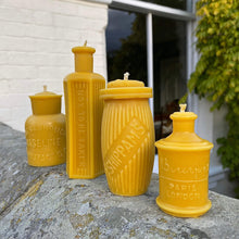 Load image into Gallery viewer, Small Candle Bundle - 1 Poison Bottle Candle, 1 Vaseline Bottle Candle, 1 Shippams Jar Candle, 1 Bourjois Bottle Candle